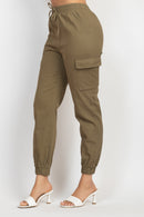 Solid High-Rise Pocketed Jogger Pants