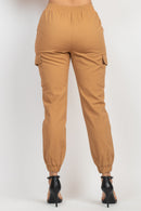 Solid High-Rise Pocketed Jogger Pants