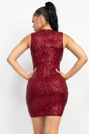 Sequin Mesh Bodycon Dress